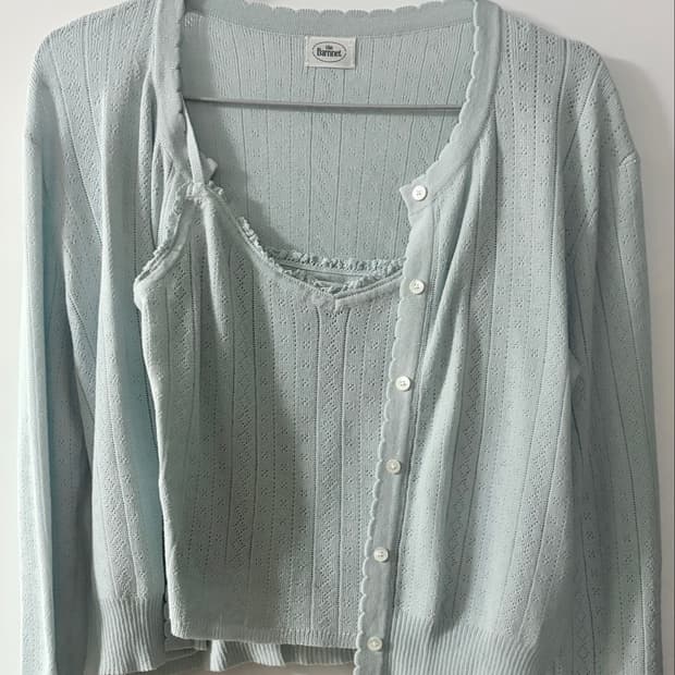 더바넷 Lorin Pointelle Knit Cardigan