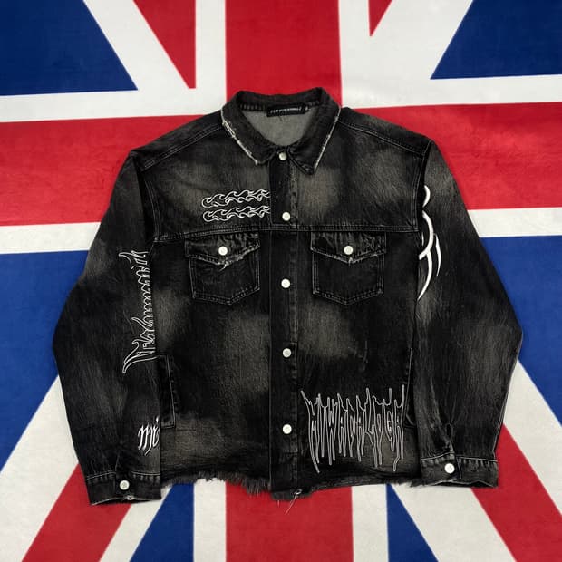 빈티지 자수 흑청데님자켓 XL 