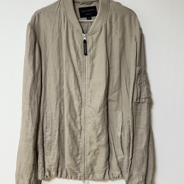 올세인츠 린넨 봄버 자켓 m