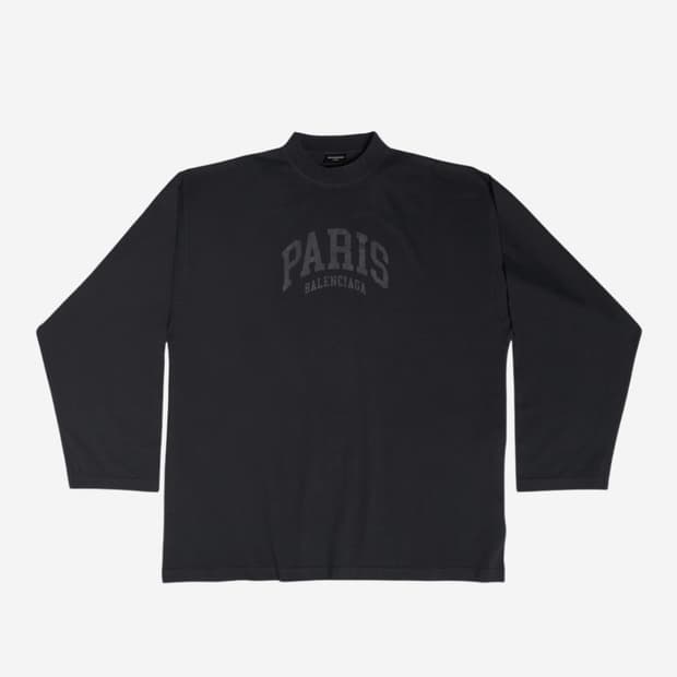 발렌시아가 24ss 시티 PARIS 로고 프린트 오버사이즈 롱슬리브 2
