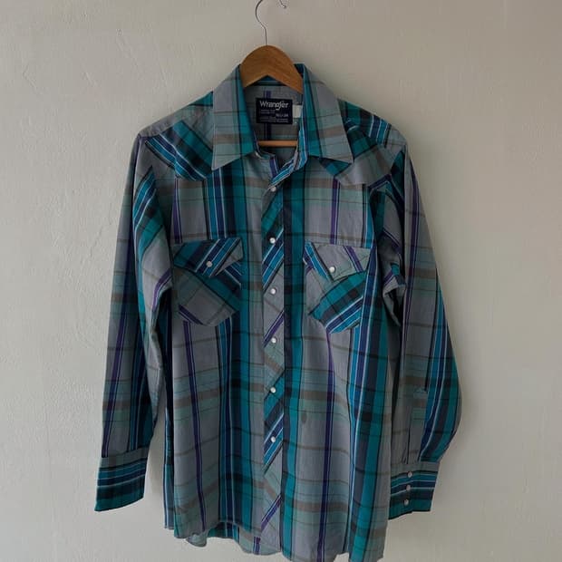 80's vtg Wrangler cowboy-cut  Western sh
