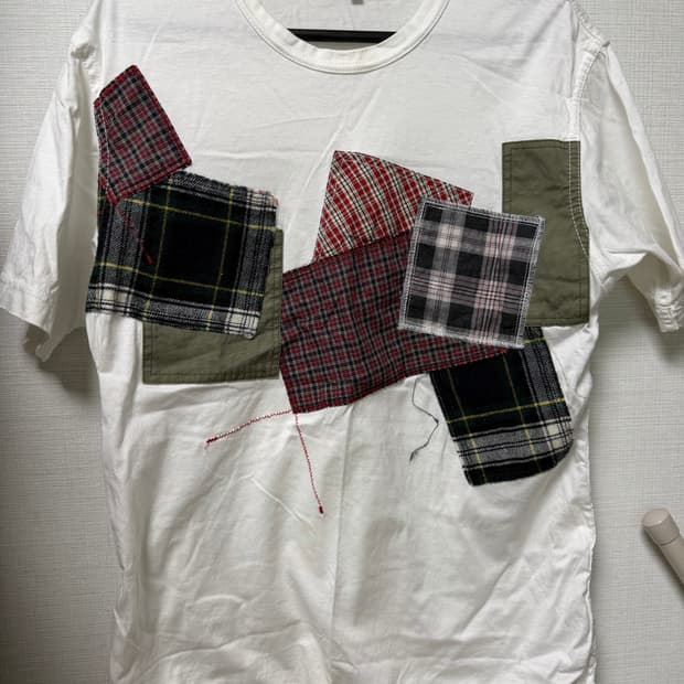 comme des garcons homme 패치워크 반팔티