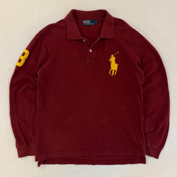 폴로 랄프로렌 빅포니 치프키프 롱슬리브 카라티 버건디