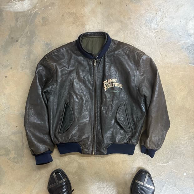 90s Planet Hollywood 레더자켓