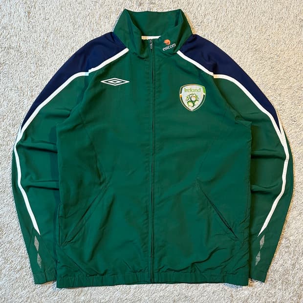 희귀) 엄브로 아일랜드 06-08 배색 바람막이 자켓 그린