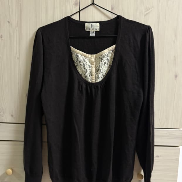 kumikyoku 쿠미쿄쿠 모리걸 빈티지 갈색니트