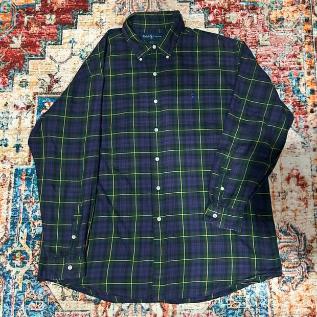 [2XL] 90s 폴로 랄프로렌 블레이크핏 체크 셔츠 