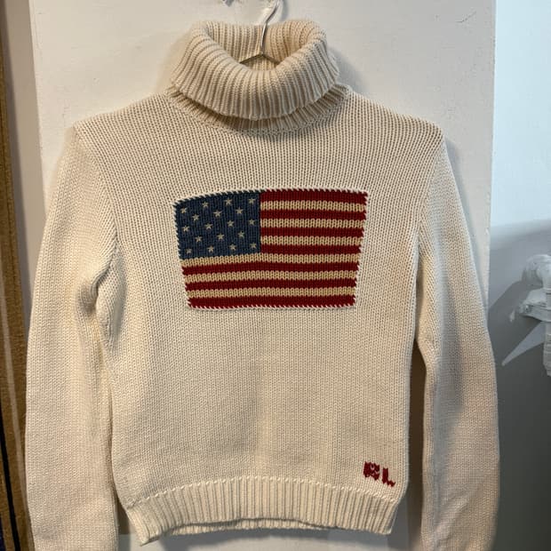 폴로랄프로렌 성조기 터틀넥 니트