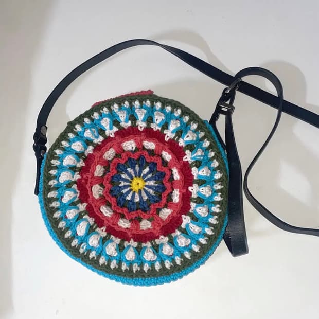 앤더슨벨 크로셰 탬버린백 블루레드