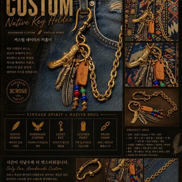 3Cross Vintage Custom Native 키링체인