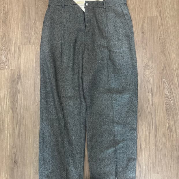 헤리티지플로스 faux wool 그레이 팬츠 L