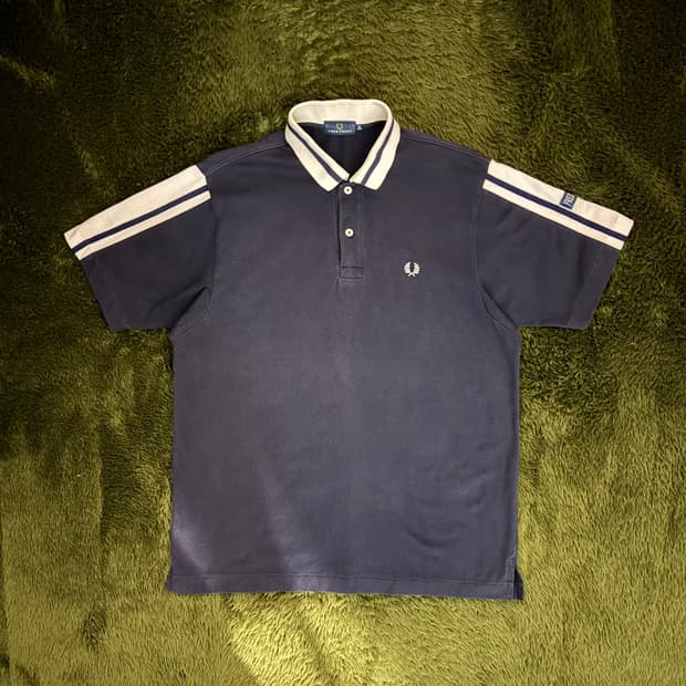 [L] 프레드 페리 샘플 MADE IN JAPAN 폴로 티셔츠 네이비