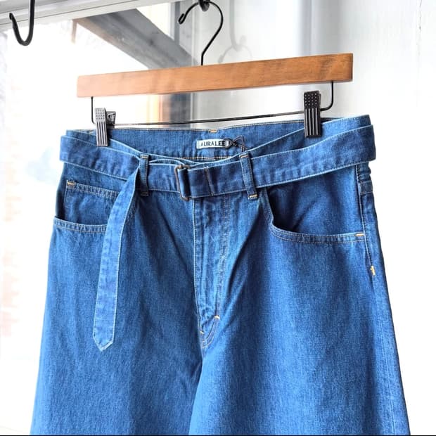 [5] 오라리 25SS 셀비지 라이트 데님 벨티드 팬츠