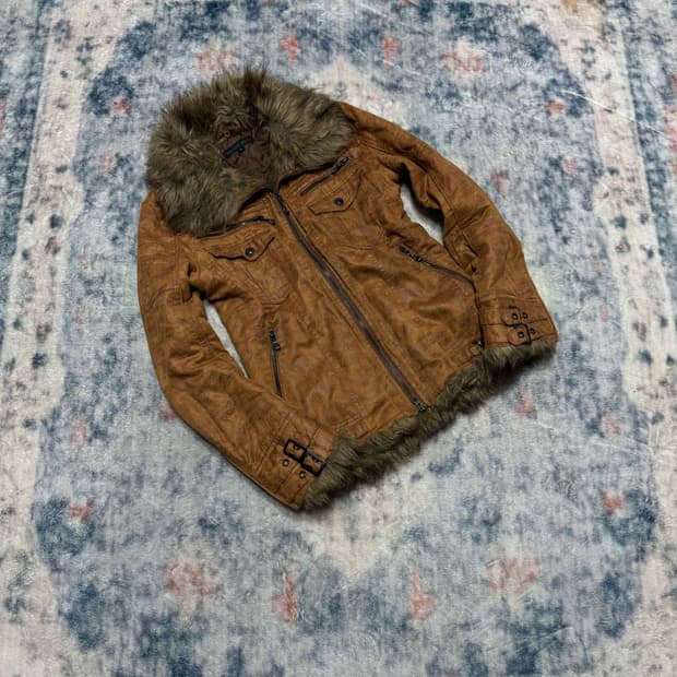 In the attic 00s vkei trimming fur jacke