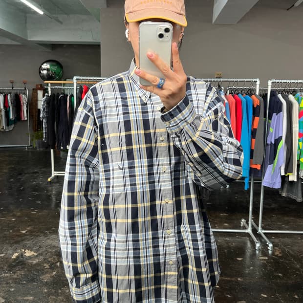 노티카 체크 긴팔 셔츠
