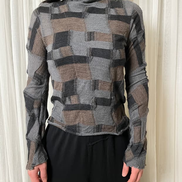 요지야마모토 자가드 터틀넥 니트 yohji yamamoto Y’s 