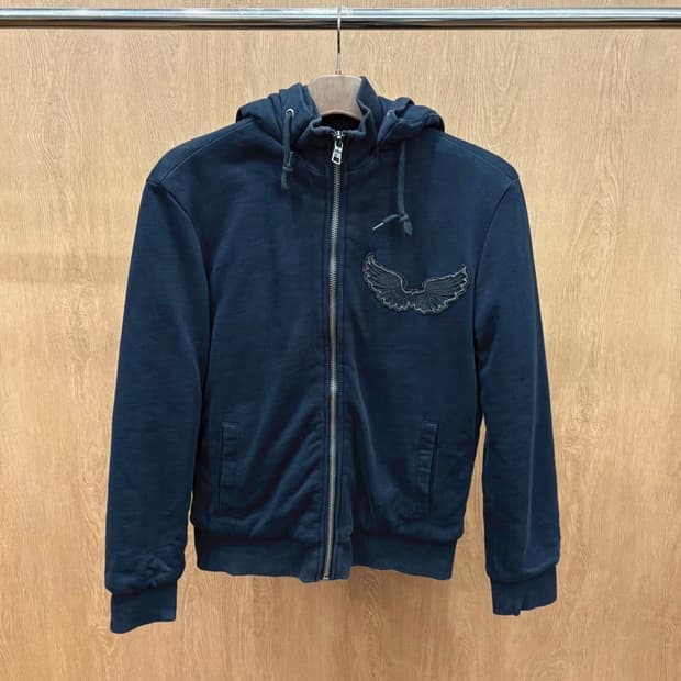 아르마니 익스체인지 후드 집업 블랙 L