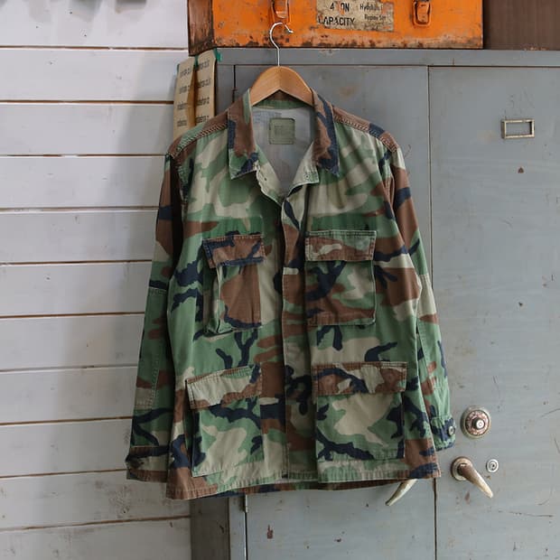 (착용컷) U.S.ARMY B.D.U. 립스탑 카모 퍼티그 자켓 M