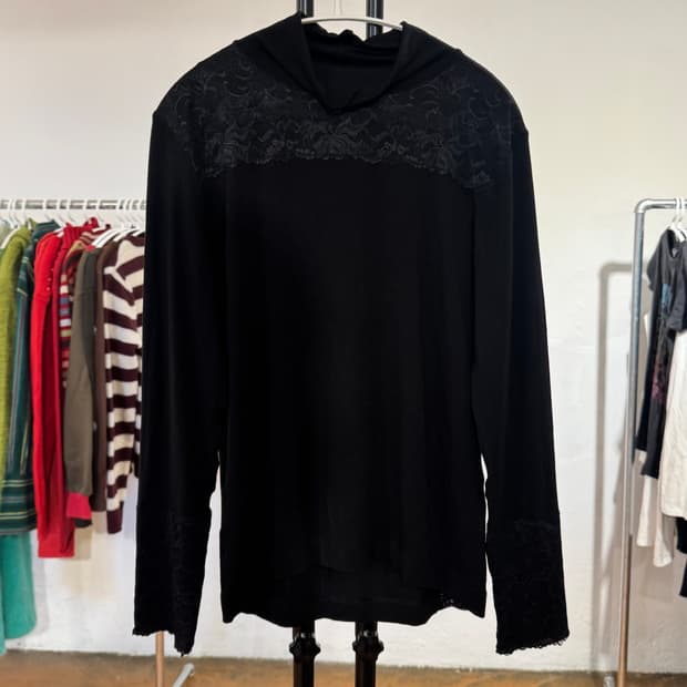 빈티지 레이스 디테일 목티 / 여성 M