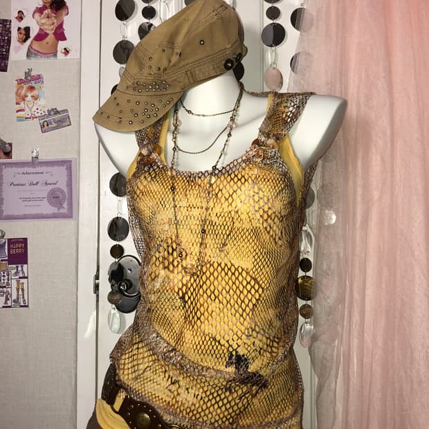 wood mesh hippie sleeveless  