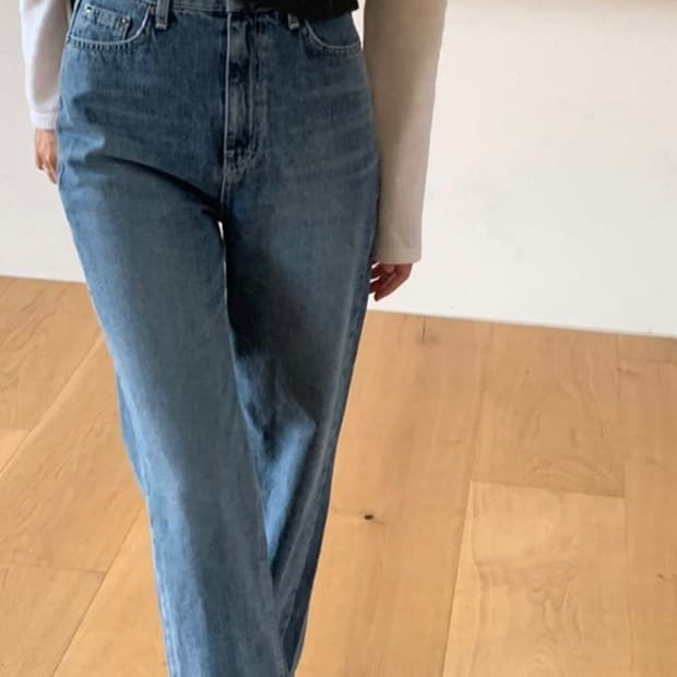 타낫 하이라이즈 중청 데님 팬츠