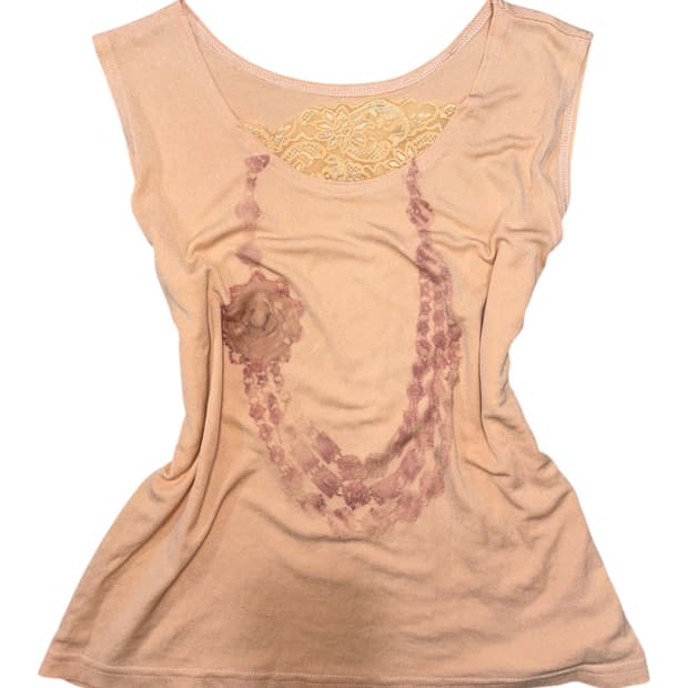 necklace orange sleeveless