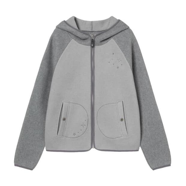 aeae stella fleece zip up hoodie