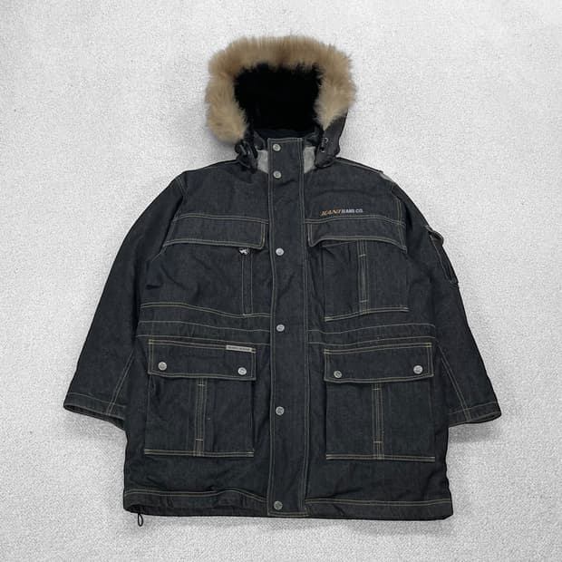 칼카니 올드스쿨 데님 점퍼 퍼 패딩 