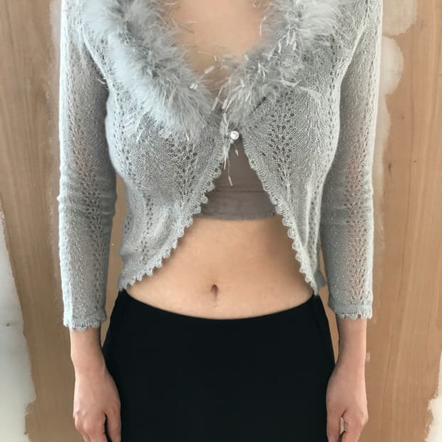 vintage grey mohair cardigan