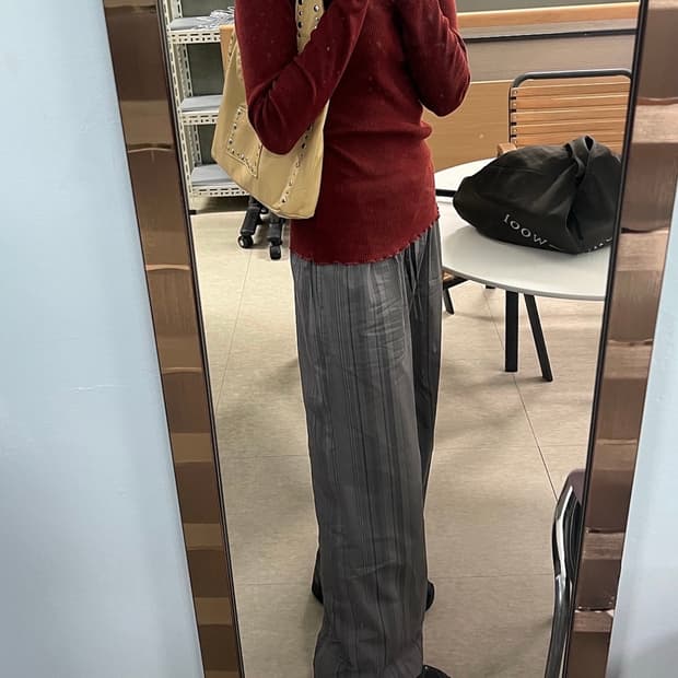 베이스레인지 disc long sleeve tee - burgundy