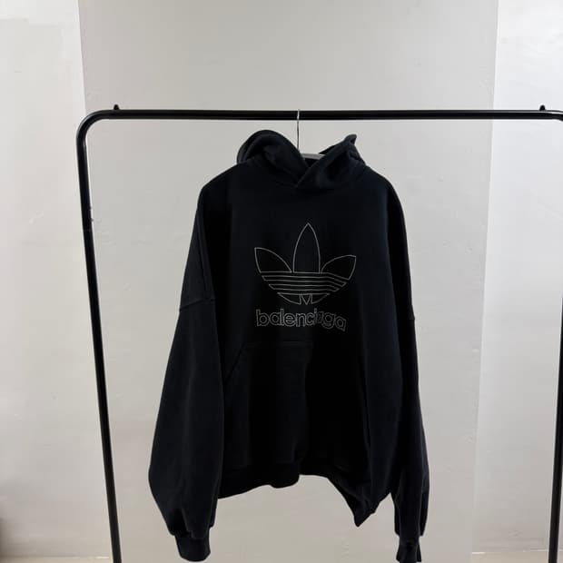 (2) 발렌시아가 아디다스 콜라보 후드티 블랙