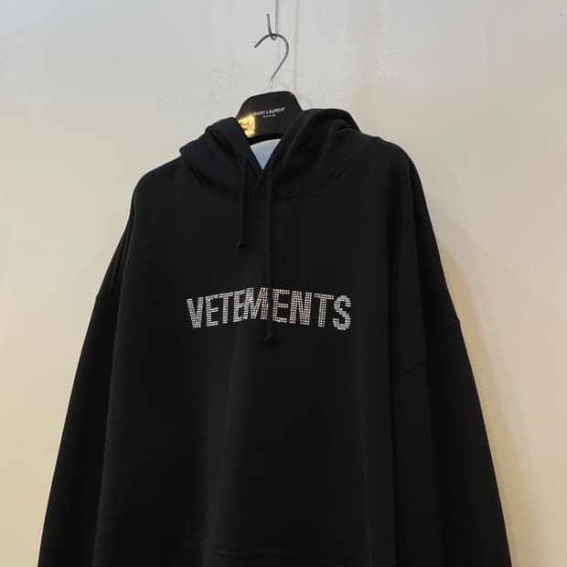 Vetements 베트멍 크리스탈 로고 오버사이즈 후드