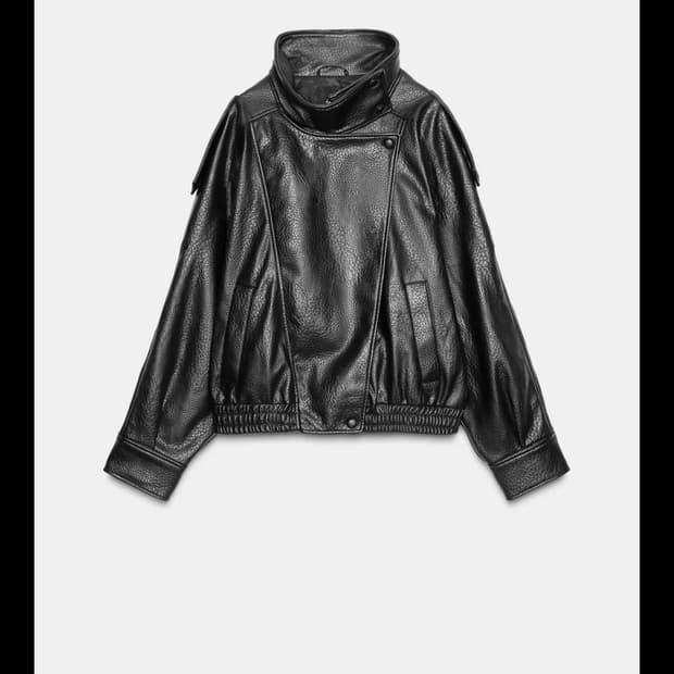 자라 페이크 레더 점퍼