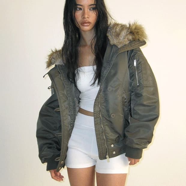 블랙업 누닐 퍼트리밍 퍼점퍼