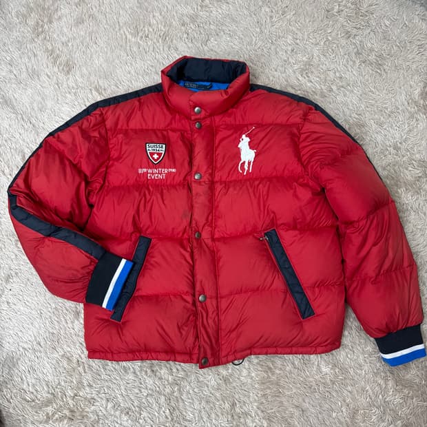 폴로 랄프로렌 빅포니 스위스 레이싱 덕다운 푸퍼 숏패딩 다운패딩(100~