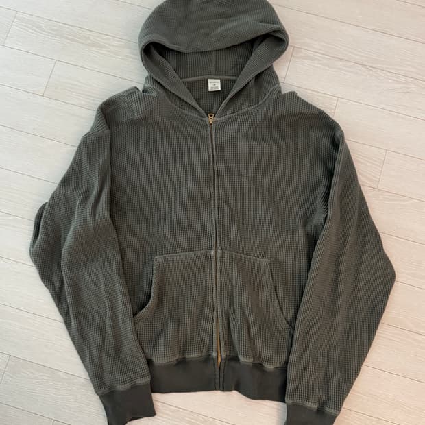 Khakis 카키스 와플 후드집업 올리브색