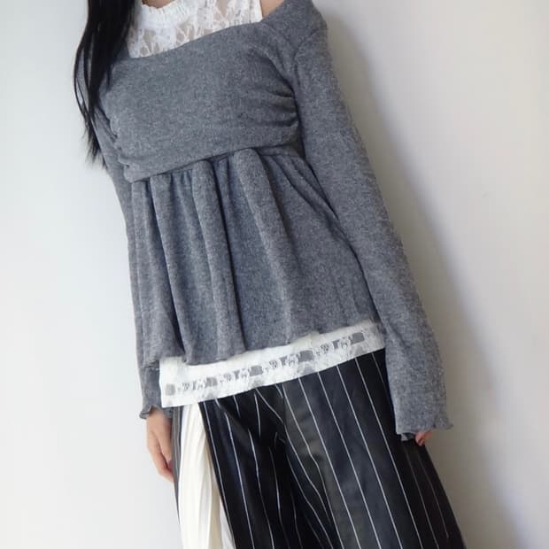 Chest volume knit / grey