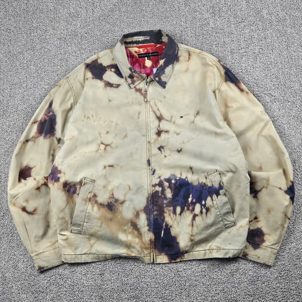 타미힐피거 다잉 워시드 커스텀 블루종 자켓 ( XL ) / 10104