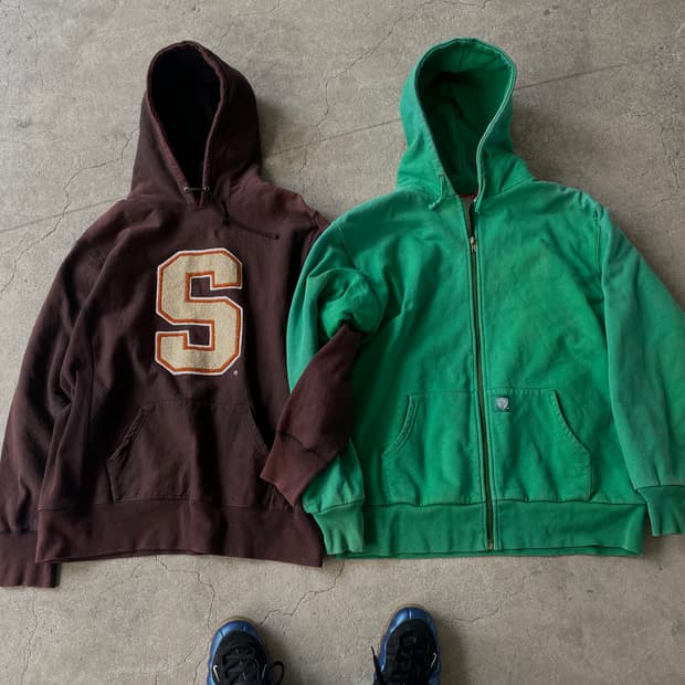 90s Supreme Big Slogo Faded Brown hoodie