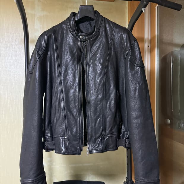 엘무드 나이프 램스킨 레더 가죽자켓 46