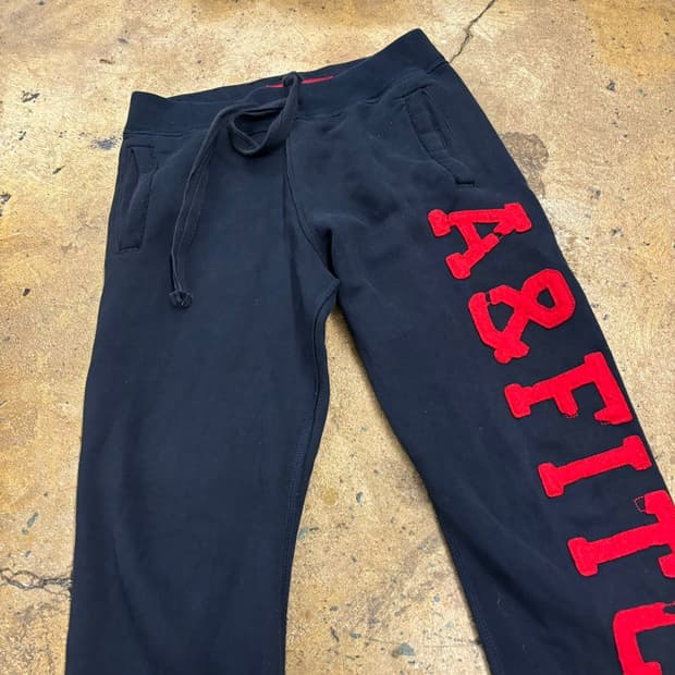 [정품/S] 아베크롬비 네이비 로고 트레이닝 바지 