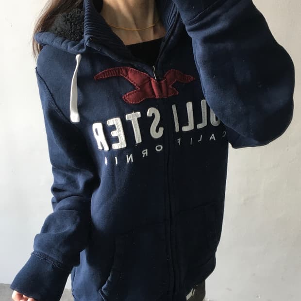 홀리스터 로고 후드집업
