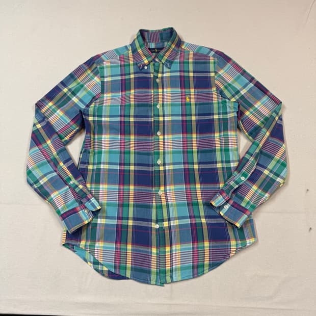 S) 폴로 랄프로렌 클래식핏 체크 반팔 셔츠