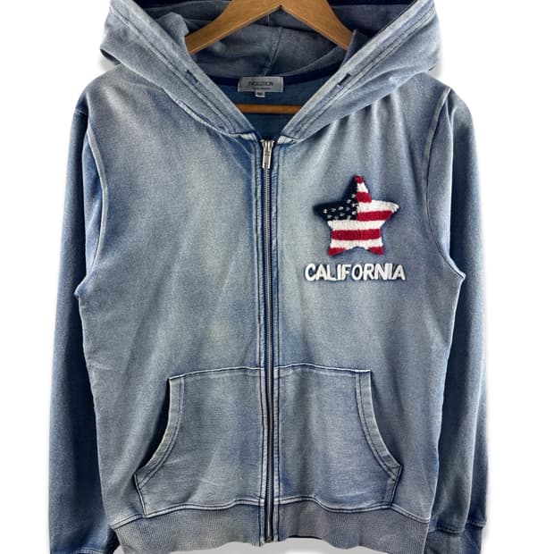 JPN 스타패치 성조기 워싱 후드집업2526