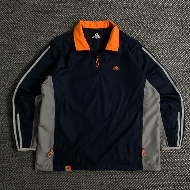 00s 아디다스 올드스쿨 배색 바람막이 자켓o 3132