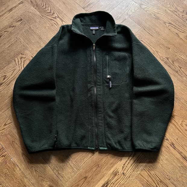 [XL]90's 파타고니아 Made in USA 레트로 그린 플리스 자켓