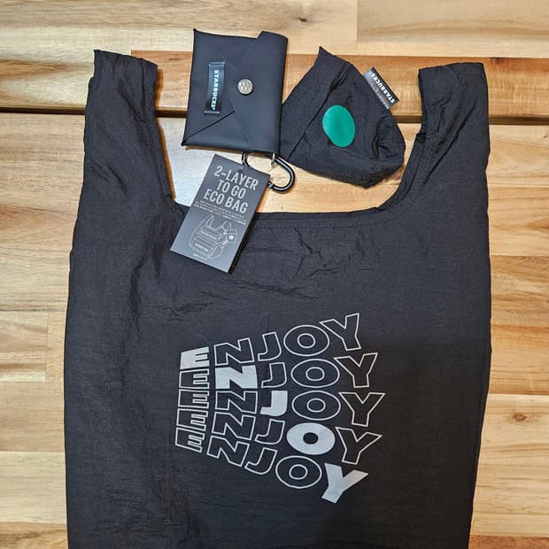 일본스타벅스 블랙 ENJOY 에코백 풀세트