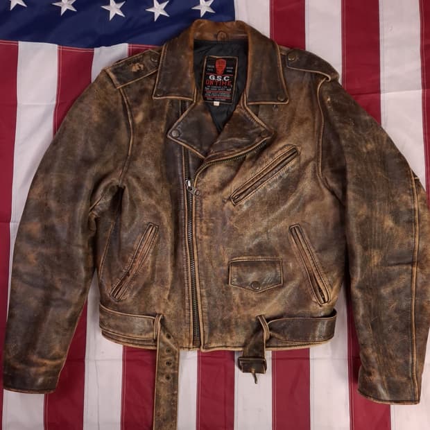 오리지날 빈티지 G.S.C 리얼레더 라이더자켓