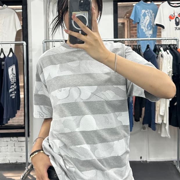 베이프 스트라이프 카모 티셔츠
