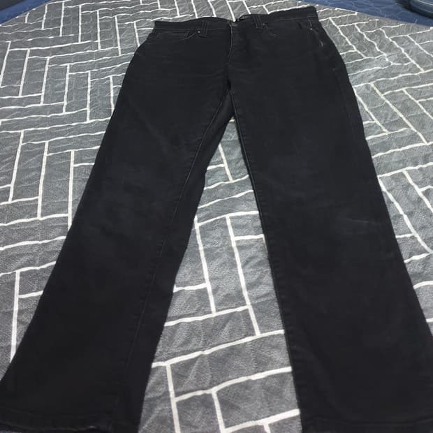 플랙 노이커츠 스판 릴렉스드 슬림 크롭 블랙진(33)